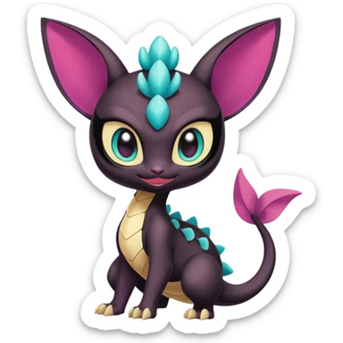 Meloetta-Skitty-Spyro-Toothless-Stitch-Pokémon-Fakémon-creature-hybrid sticker