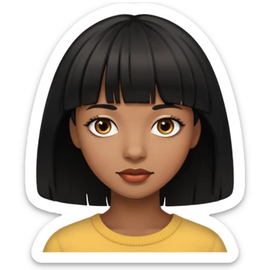 vampira gótica parda de cabelo preto e franja sticker