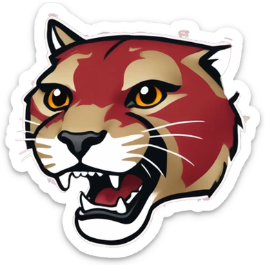 Washington state university cougars logo red sticker