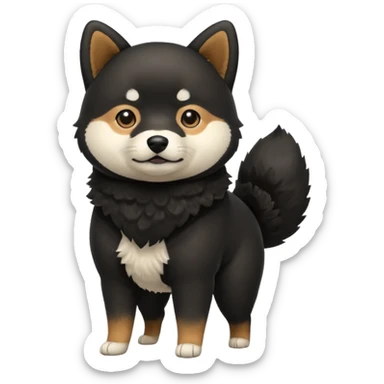 a black shiba inu sticker