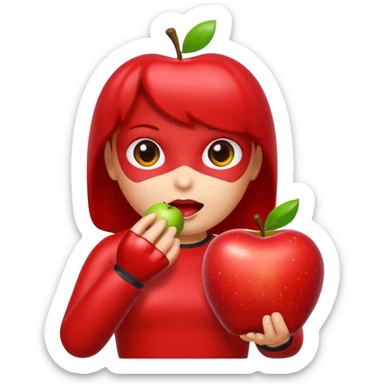 Android a estátua ocorrendo comendo maçã sticker