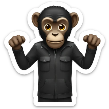 Un singe noir avec une banne sticker