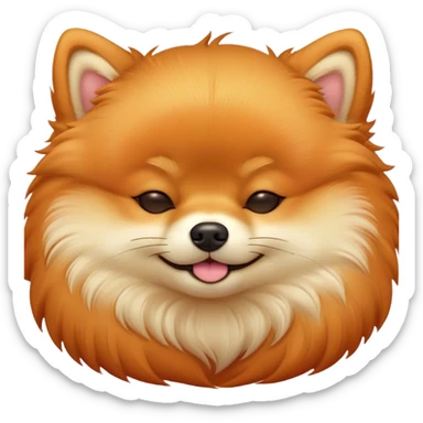 Meme-Worthy Cute Sleeping Orange Pomeranian Portrait Emoji, Head resting peacefully with a contented smile, showcasing a delightfully compact build and a luxuriously soft, fluffy orange Fur, eyes shut in a serene nap, Simplified yet hilariously adorable features, highly detailed, glowing with a soft, drowsy light, high shine, relaxed and utterly lovable, stylized with an air of playful laziness, bright and heartwarming, soft glowing outline, capturing the essence of a comically sleepy companion, so meme-worthy it feels like it could instantly become the next viral sensation of adorable slumber! sticker