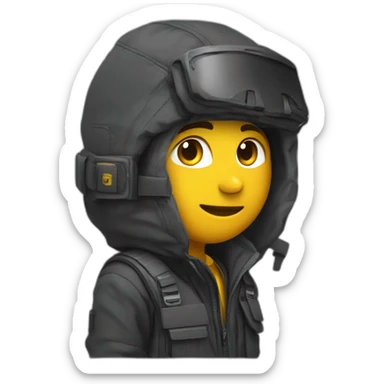 Un gars en techwear sticker