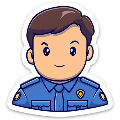 Nathan Fillion as John Nolan from The Rookie, police officer with short hair and uniform sticker