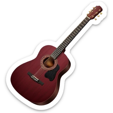 dark maroon acoustic guitar with black lace details sticker