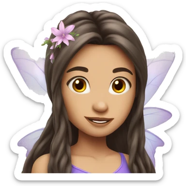 Brunette attractive long hair fairy sticker
