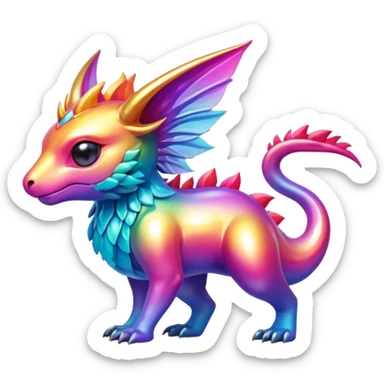Epic divine legendary complex detailed iridescent gradients aesthetic-scenery-Fakémon-creature sticker