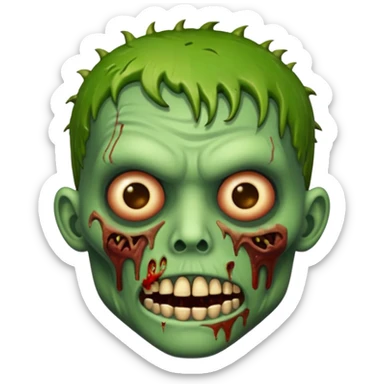 Create a zombie emoji with a taper fade sticker