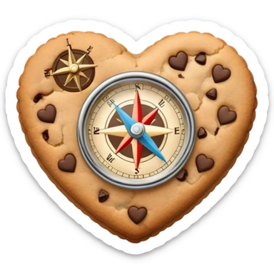 cookie heart with compass sticker