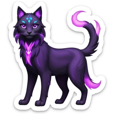 Create a single emoji of a Void Lynx in full body, shown at a slight side angle in a natural, characteristic pose with a mystical void aura. 

 sticker