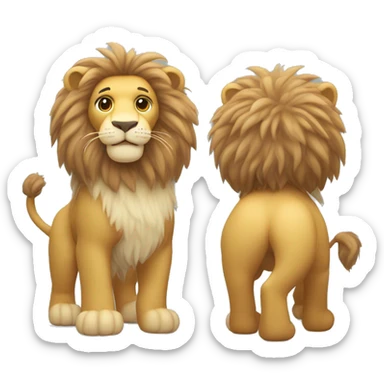 whole body of lion in jellycat style (standing and two sides) sticker