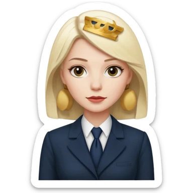 femme blanche et blonde habillée avec une robe professionnelle des avocats en France sticker