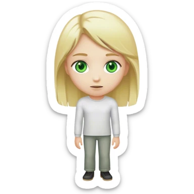Junge, ganzer Körper, blond grüne Augen sticker