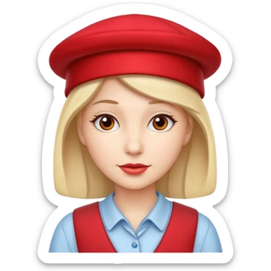 different woman with red hat sticker