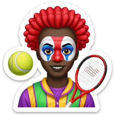 tennis player black clown man sticker