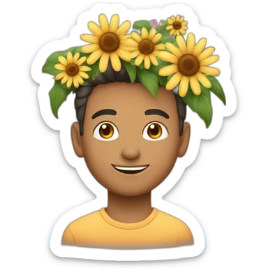 Ragazzo con mazzo di fiori  sticker