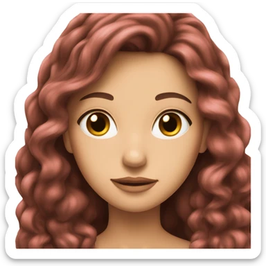 cœur brisé rose brunette rose in long hair sticker