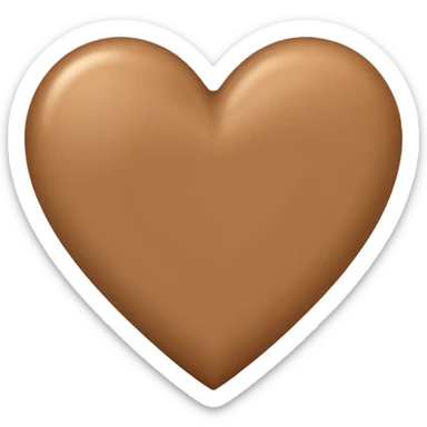 light brown heart emoji with no face just plain light brown heart emoji sticker