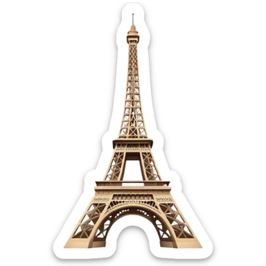 Eiffel Tower, clean, simple, instantly recognizable, subtle gradients, soft edges, Apple emoji style sticker