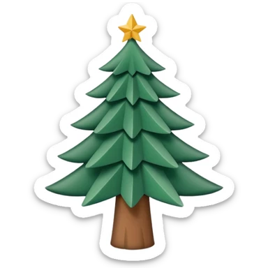 Lignes gravées dans papier en forme de petit sapin. Traits délicats. Logo pour réseaux sociaux. sticker