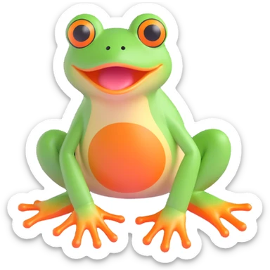 playful frog sticker