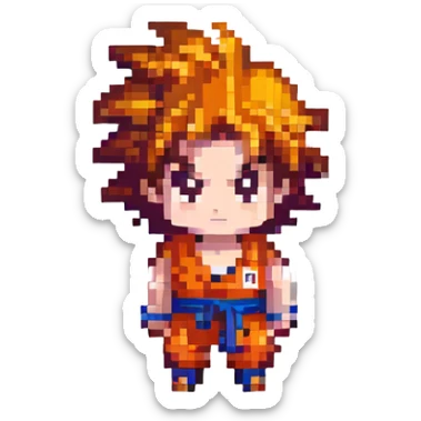 Goku chibi version, cute and small sticker