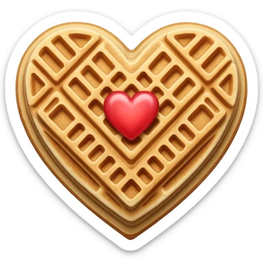Beige heart waffle emoji sticker