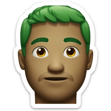 short green hair man with scar on left eye sticker