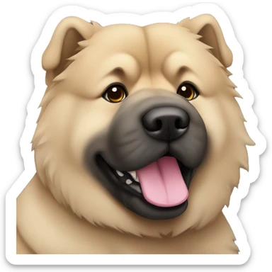 Beige grey chow-chow black muzzle sticker
