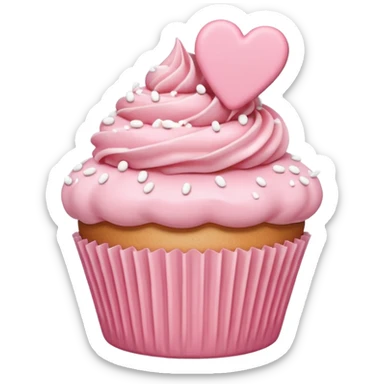pastel heart with a cupcake motif sticker