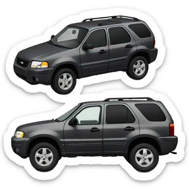 Car, dark grey 2003 Ford Escape, side shot sticker