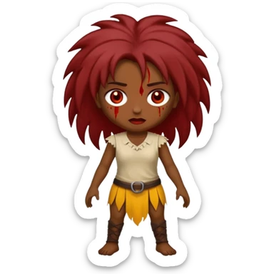 Faça uma garota com um cabelo castanho, muito, muito escuro, quase preto, Faça ela zumbi sticker