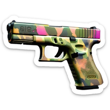 Glock 18 Heavily customized With colorful camo sticker