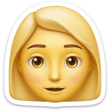 Generate a high-quality iPhone-style emoji of a face with yellow cream applied under the eyes, realistic shading, smooth gradient colors, rounded and cute 3D cartoon style, subtle facial expres
 sticker
