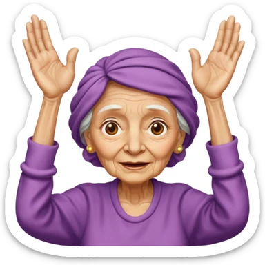 Old lady hands up raise the roof sticker