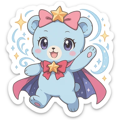 anime style magical bear sticker