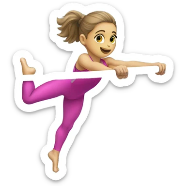 Gymnastics girl on a bar sticker