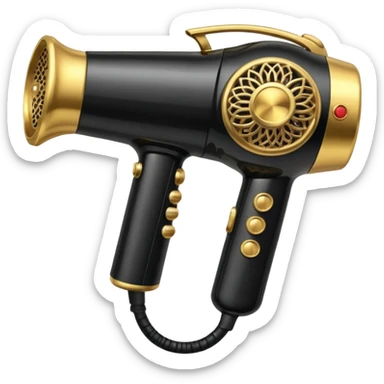 black blow dryer covered in jewelry sticker