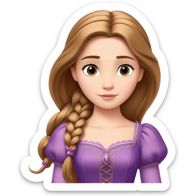 Rapunzel de cabelo moreno com a mesma roupa e detalhes do filme  sticker