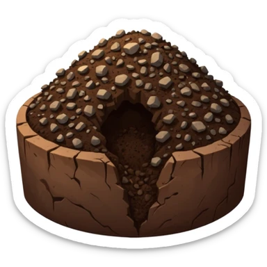 pile of soil with small pieces only sticker