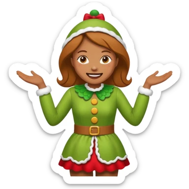 shrug woman gingerbread sticker