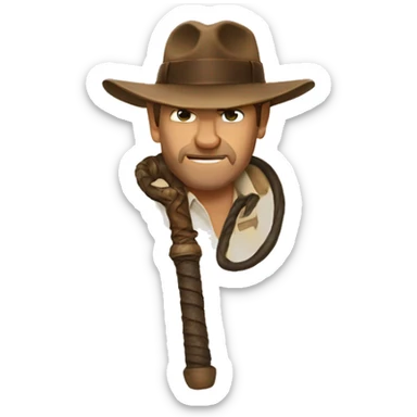 Indiana jones whip sticker