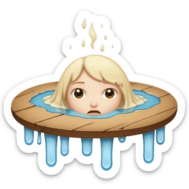 

Emoji 3: Face melting into the table like a puddle.
 sticker