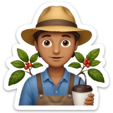 granjero de cafe full body  sticker