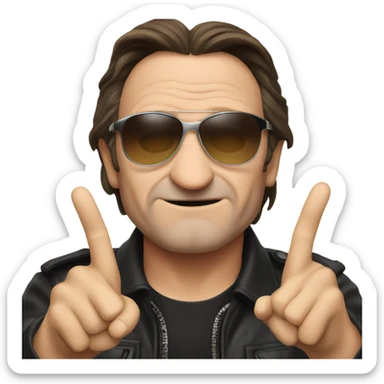 Bono doing peace sign sticker
