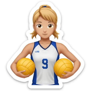 volleyball player, anime, with volleyball ball sticker