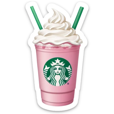 pink drink from star bucks that has the logo whip cream sticker