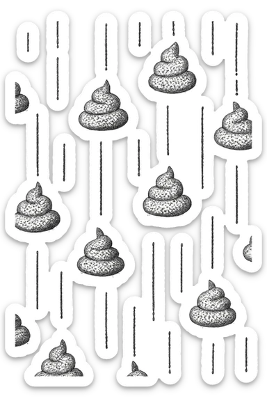 FECI DI ANIMALE A PALLINI CADONO DALL'ALTO sticker