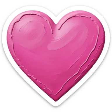 pink heart on canvas paint  sticker